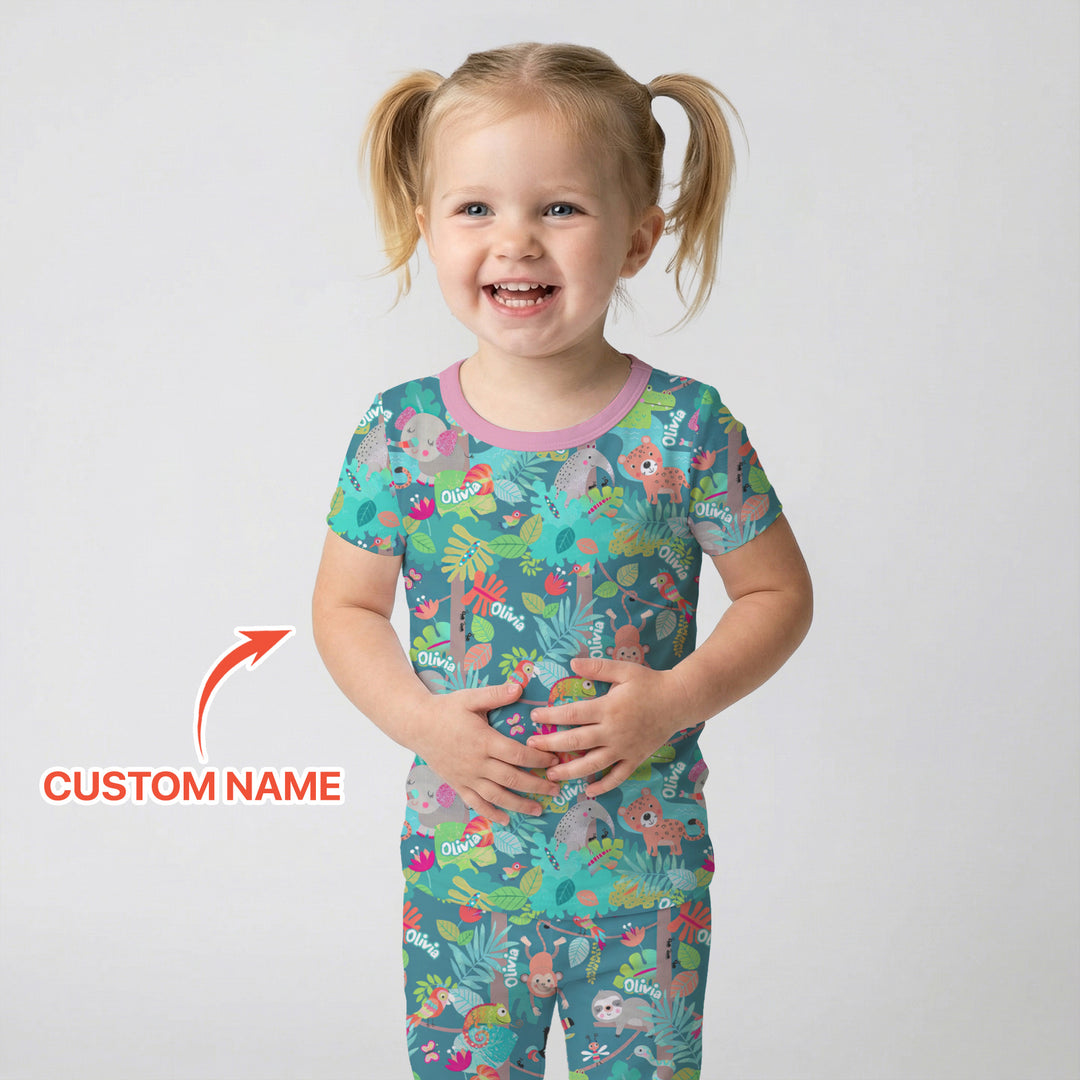 Jungle Buddy Adventure Two Piece Short Sleeve Pajama Set