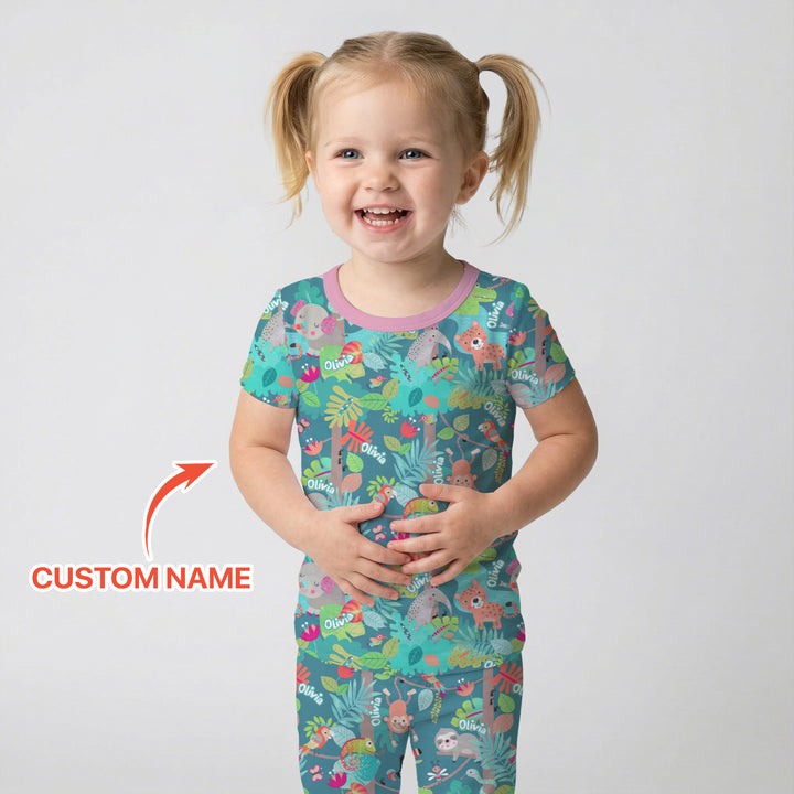 Jungle Buddy Adventure Two Piece Short Sleeve Pajama Set