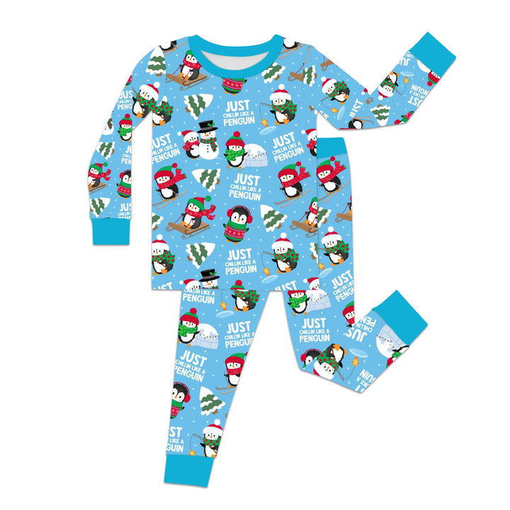 Chillin Like A Penguin Two Piece Long Sleeve Pajama Set