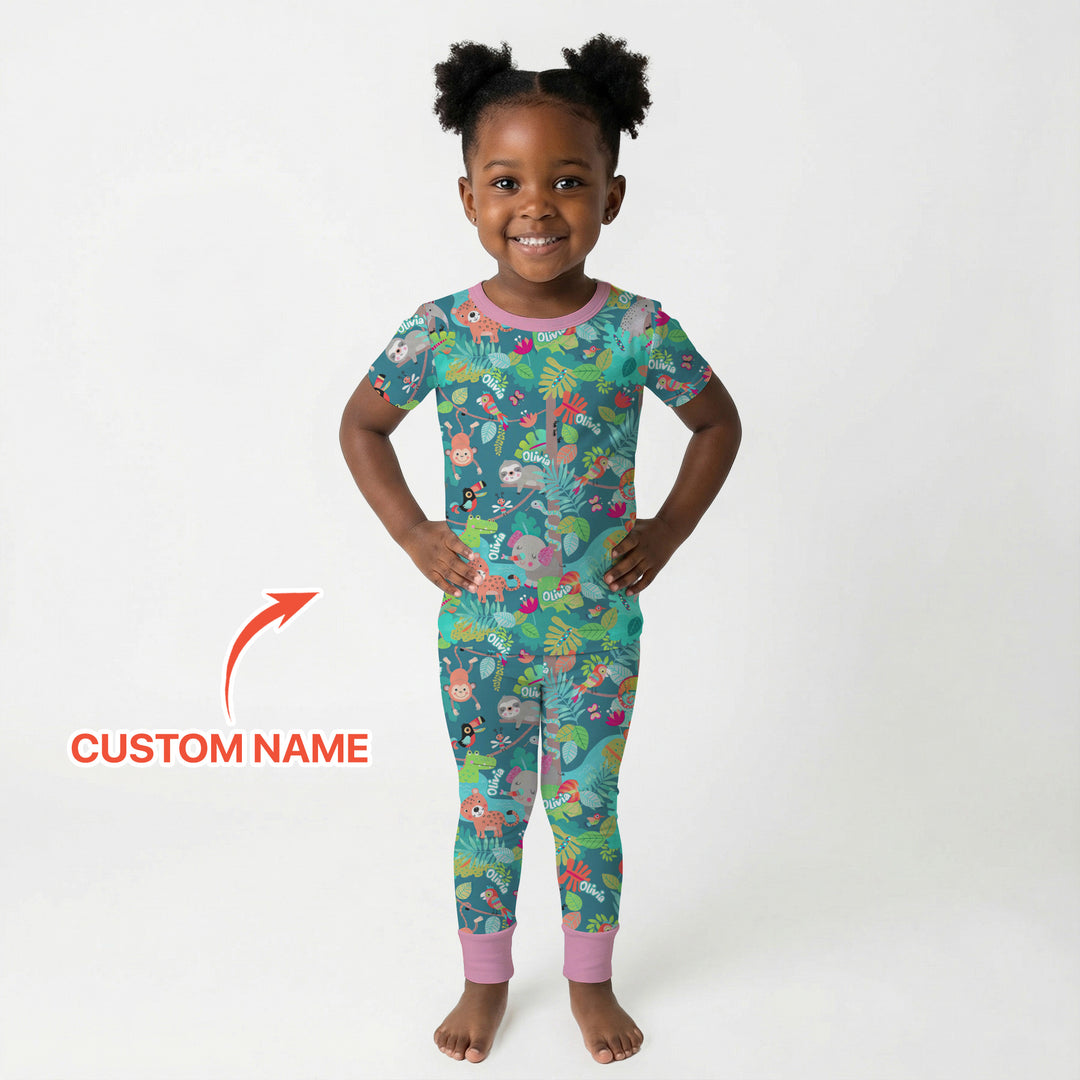 Jungle Buddy Adventure Two Piece Short Sleeve Pajama Set