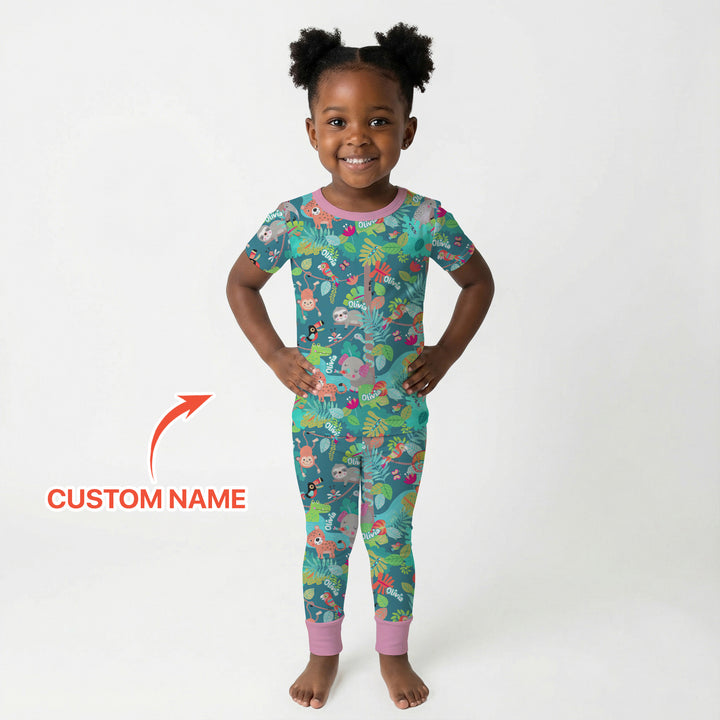 Jungle Buddy Adventure Two Piece Short Sleeve Pajama Set