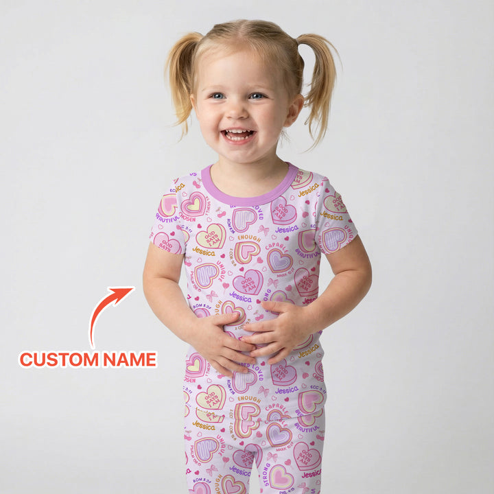 God Says I Am Sweet Heart Matching Mommy & Baby Two Piece Short Sleeve Pajama Set