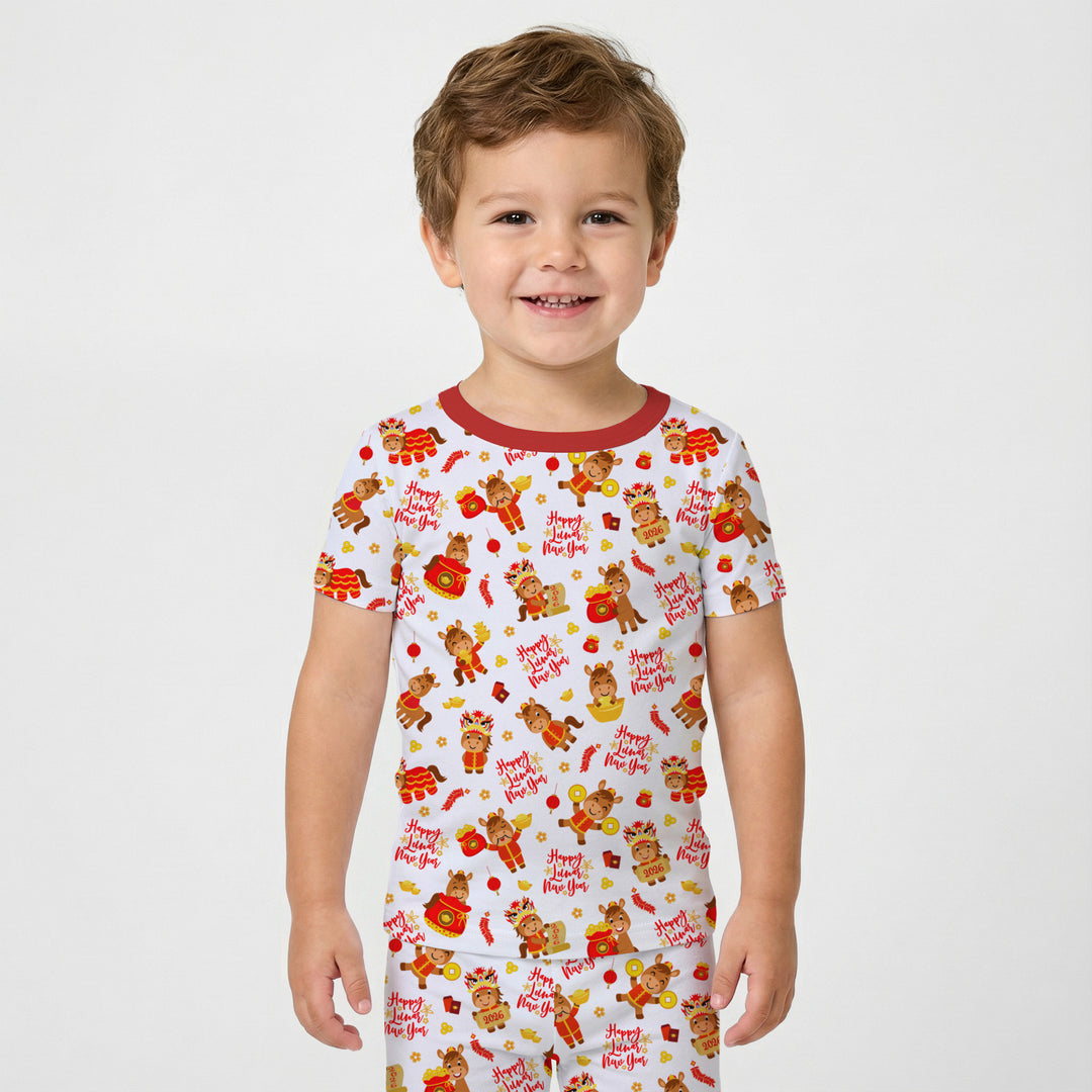 Year of the Horse Two Piece Short Sleeve Pajama Set