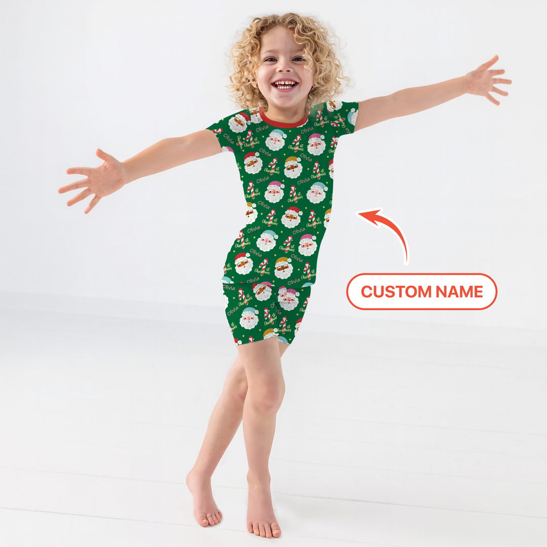 Personalized 1st Christmas Two Piece Short Sleeve Shorts Pajama Set