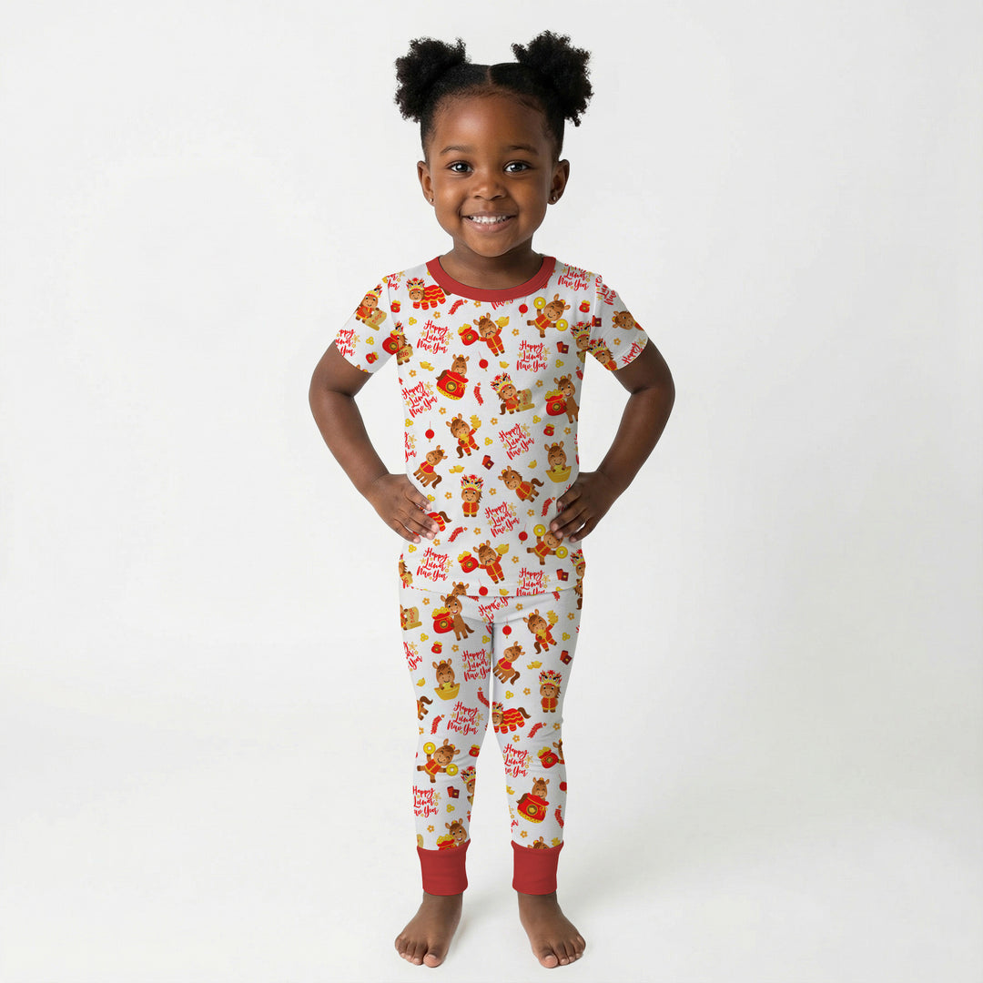 Year of the Horse Two Piece Short Sleeve Pajama Set
