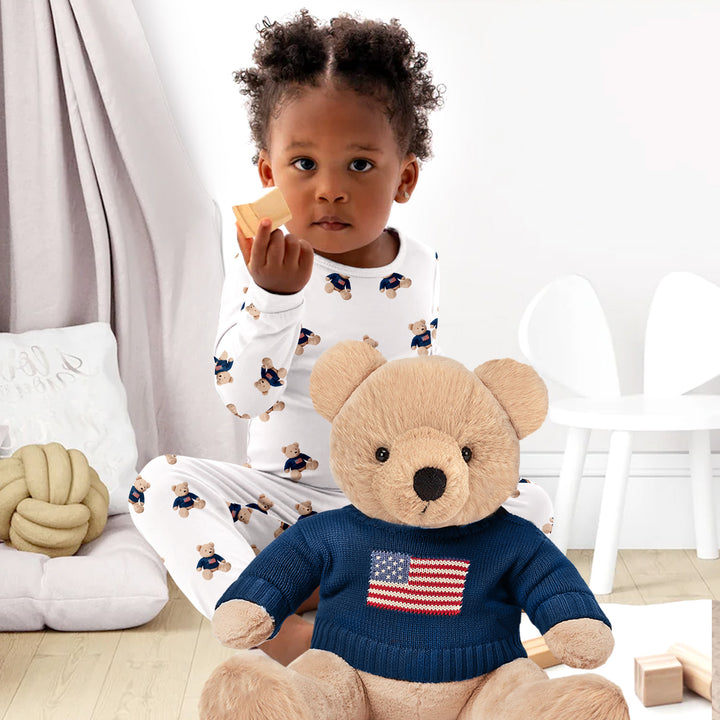 USA Pride Teddy Bear Bamboo Pajama for Baby
