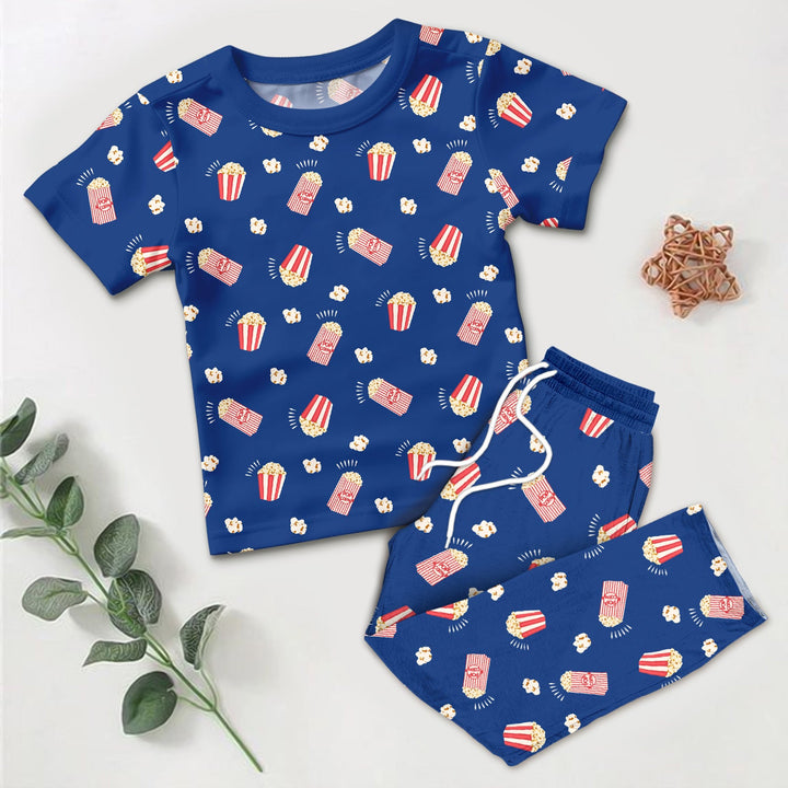 Popcorn Two Piece Short Sleeve Pajama Set