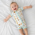 Pijama corto de bambú con cremallera y abecedario español