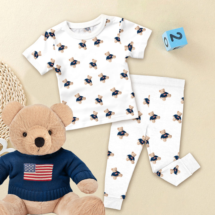 USA Pride Teddy Bear Bamboo Pajama for Baby