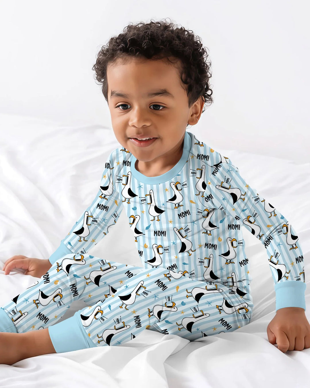 Seagull mom Mom MOM Bamboo Two Piece Long Sleeve Pajama Set