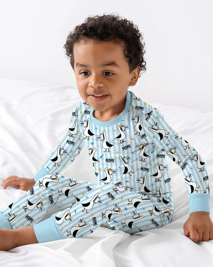 Seagull mom Mom MOM Bamboo Two Piece Long Sleeve Pajama Set