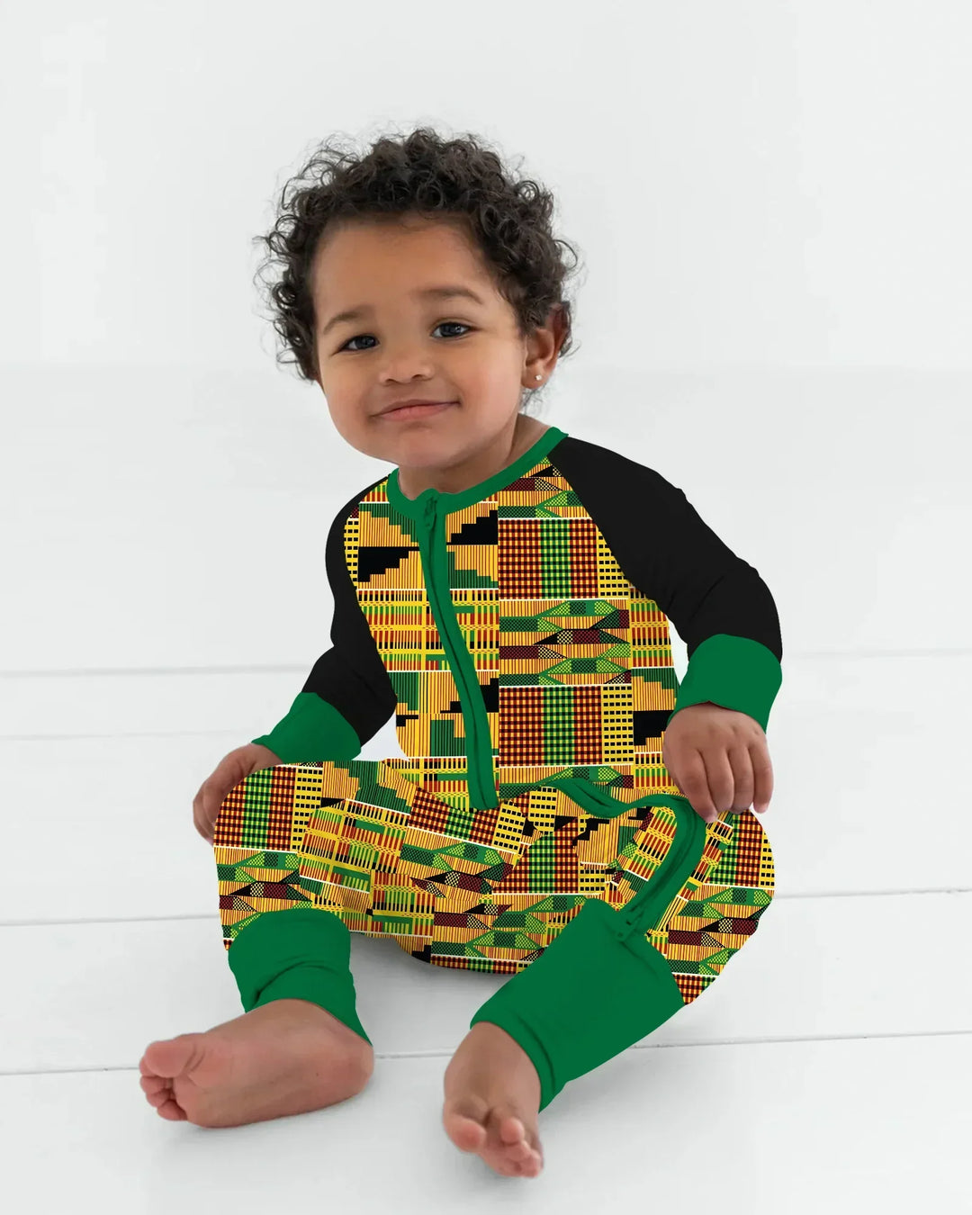 Pijamas cortos Kente Vibes de bambú a juego para toda la familia