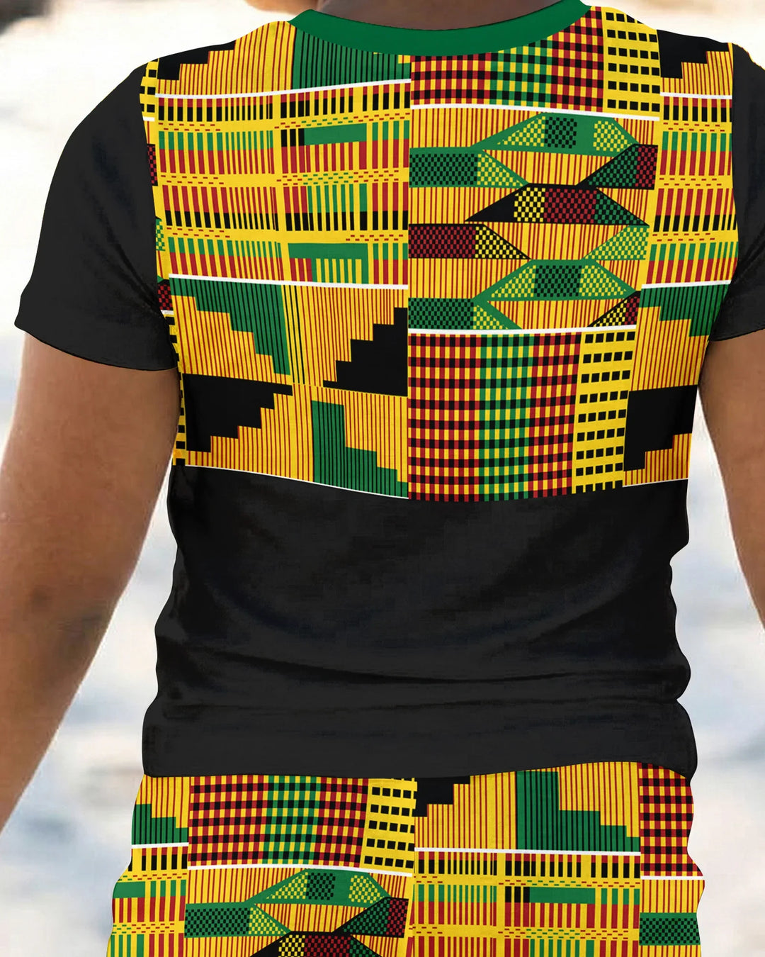 Kente Vibes Family Matching Bamboo Two Piece Short Sleeve Pajama Set