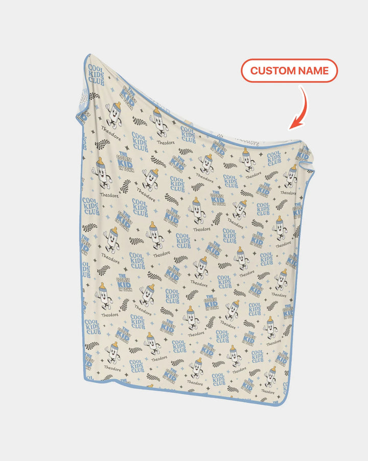Manta de bambú a juego con nombre personalizado "Cool Club Daddy & Me"
