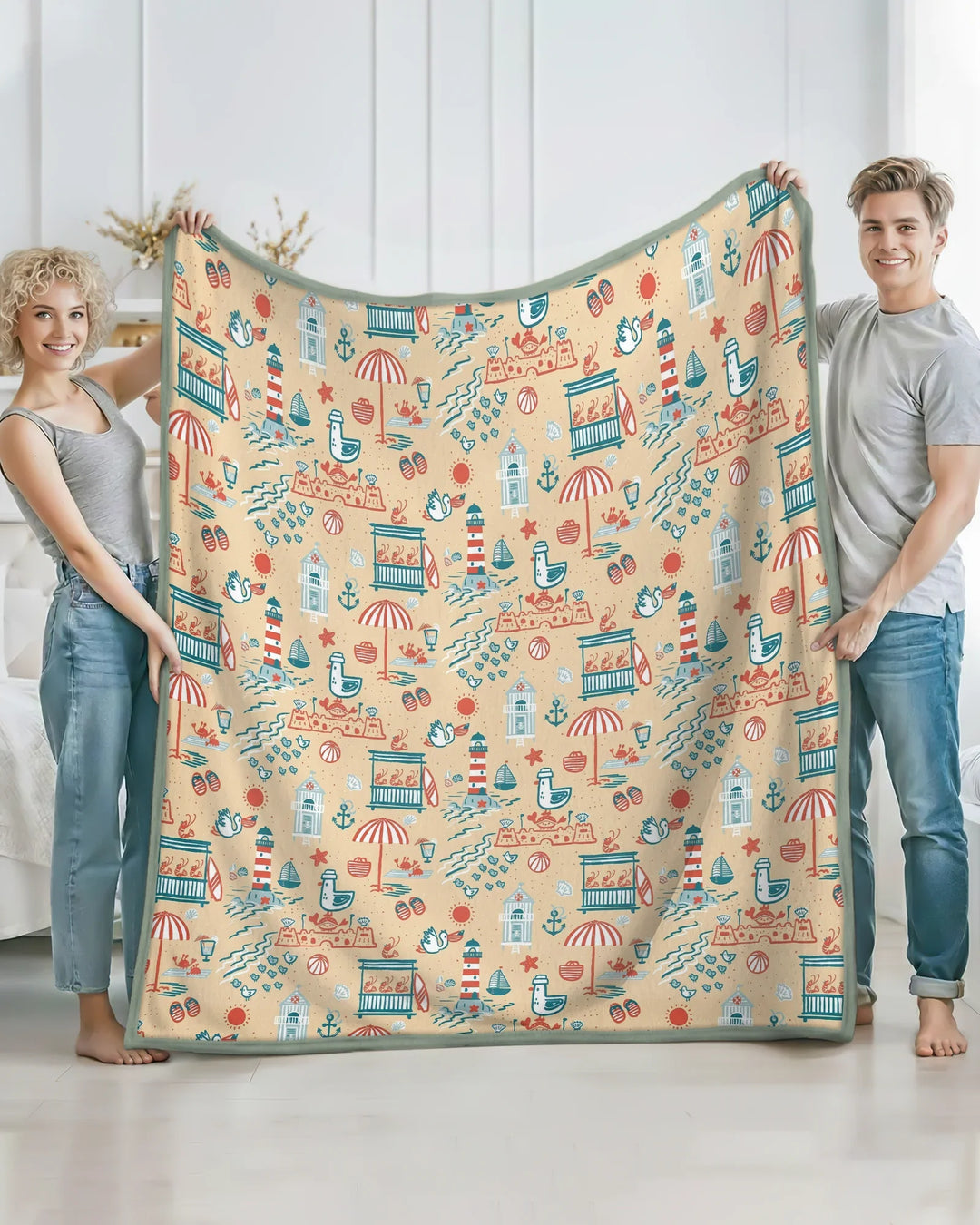 Seaside Storybook Days Bamboo Blanket
