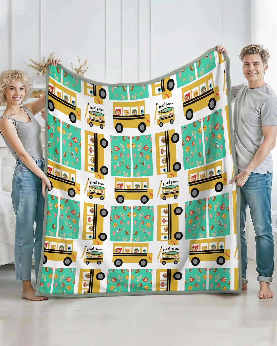 School Bus Adventures Bamboo Blanket