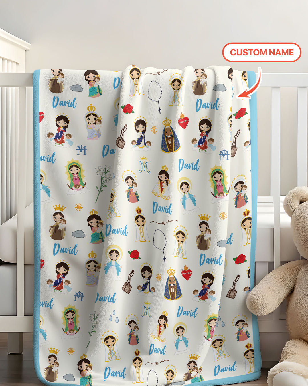 Custom Name Mother Mary Blanket