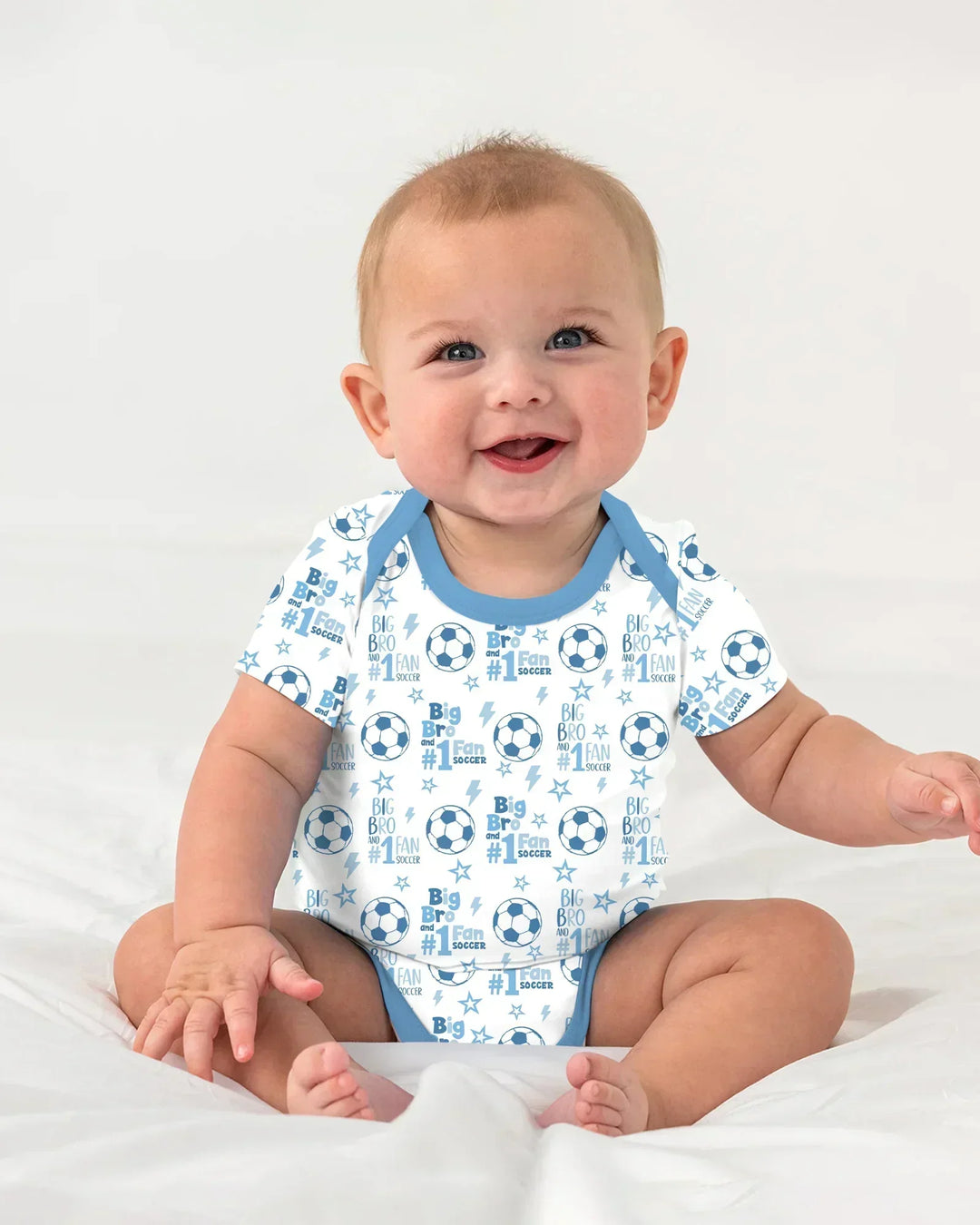 Little Sister and Bro #1 Fan Soccer Bamboo Bodysuit