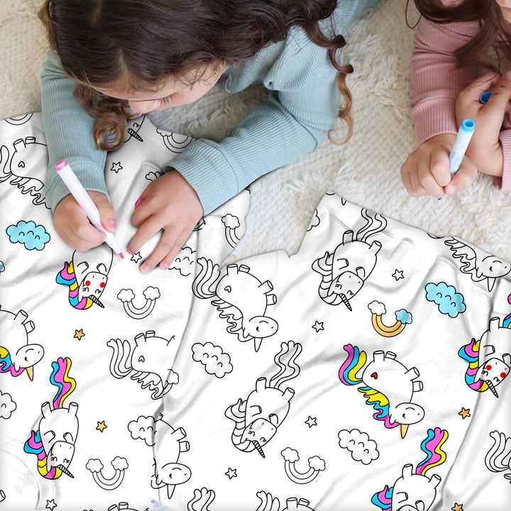 Colorable Unicorn & Princess Pajama Set