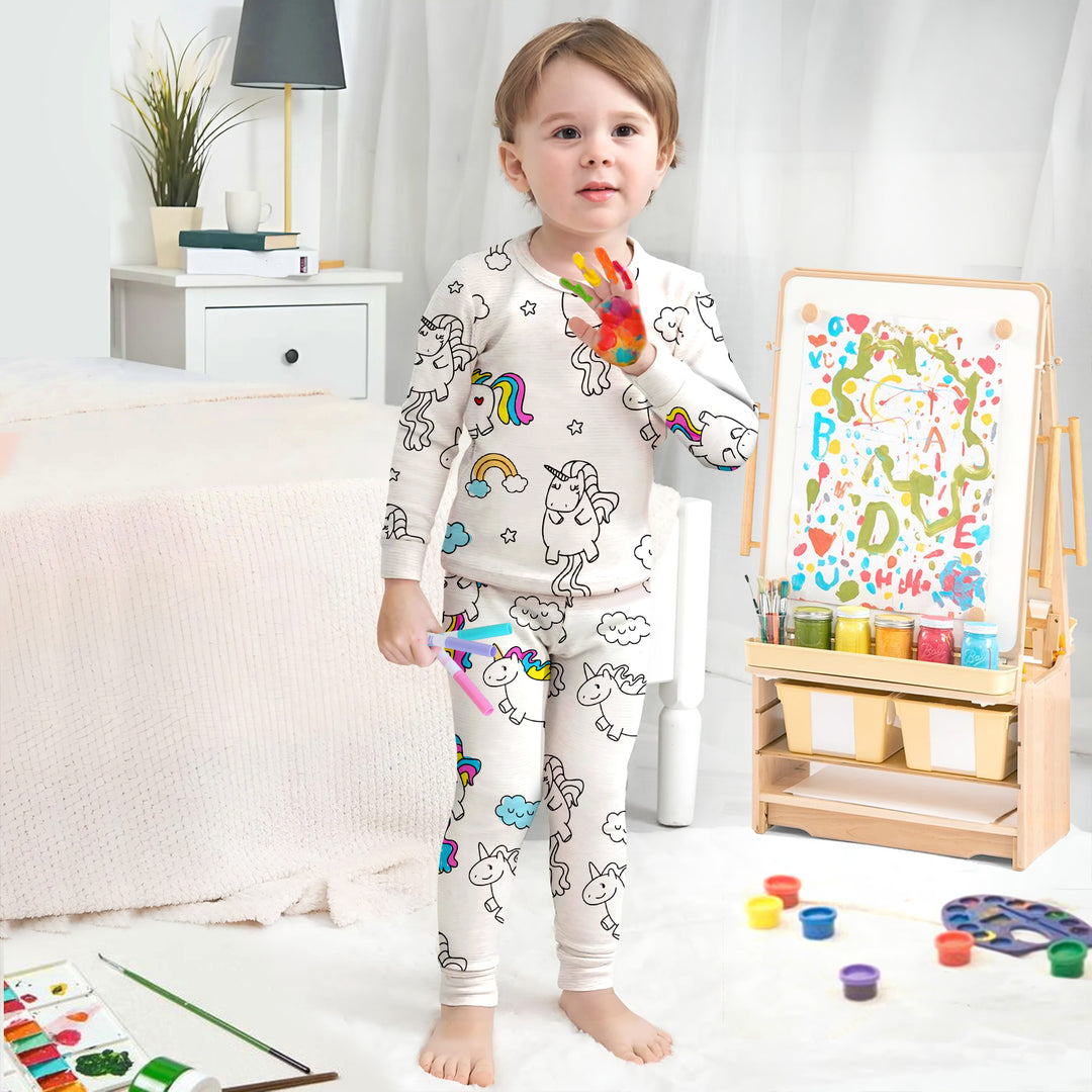 Colorable Unicorn & Princess Pajama Set