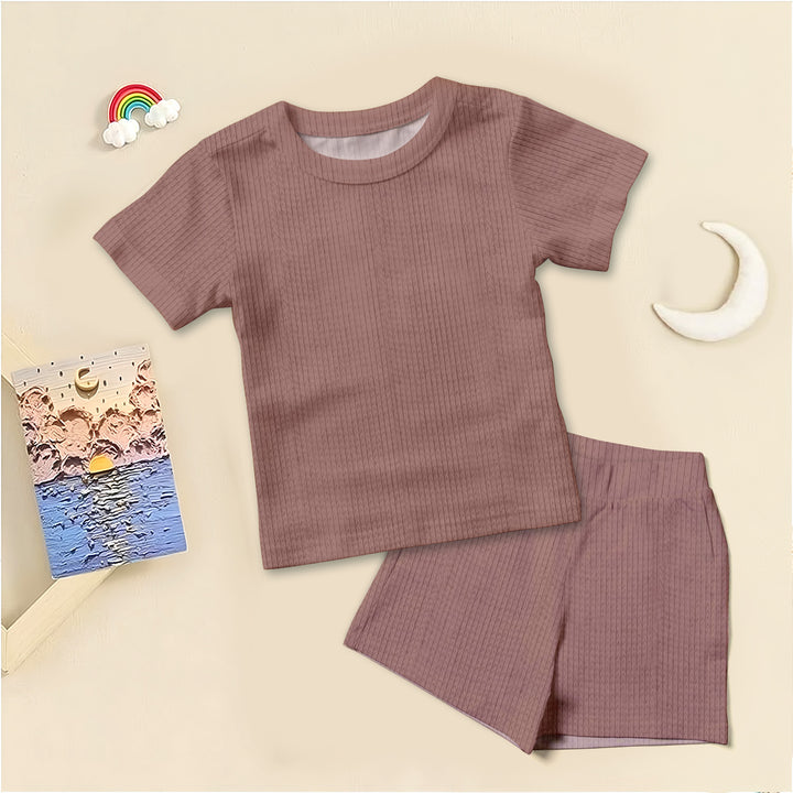 Earthy Brown Ribbed Bamboo Baby Clothing – Cozy and Gentle