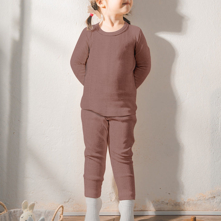Earthy Brown Ribbed Bamboo Baby Clothing – Cozy and Gentle