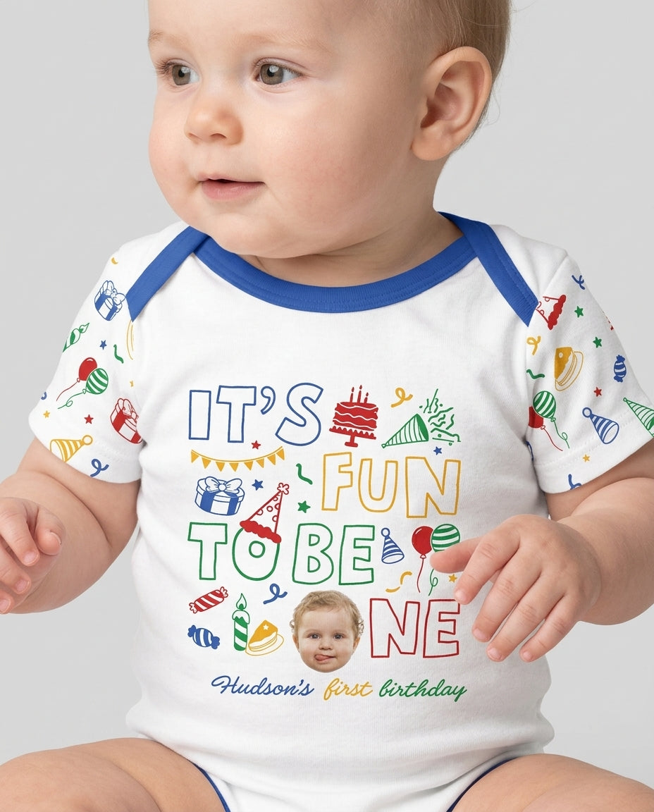 Custom Photo It's Fun To Be One Bamboo Bodysuit