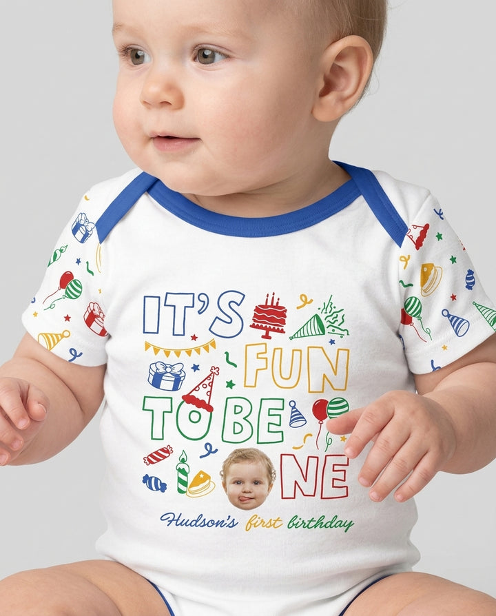 Custom Photo It's Fun To Be One Bamboo Bodysuit