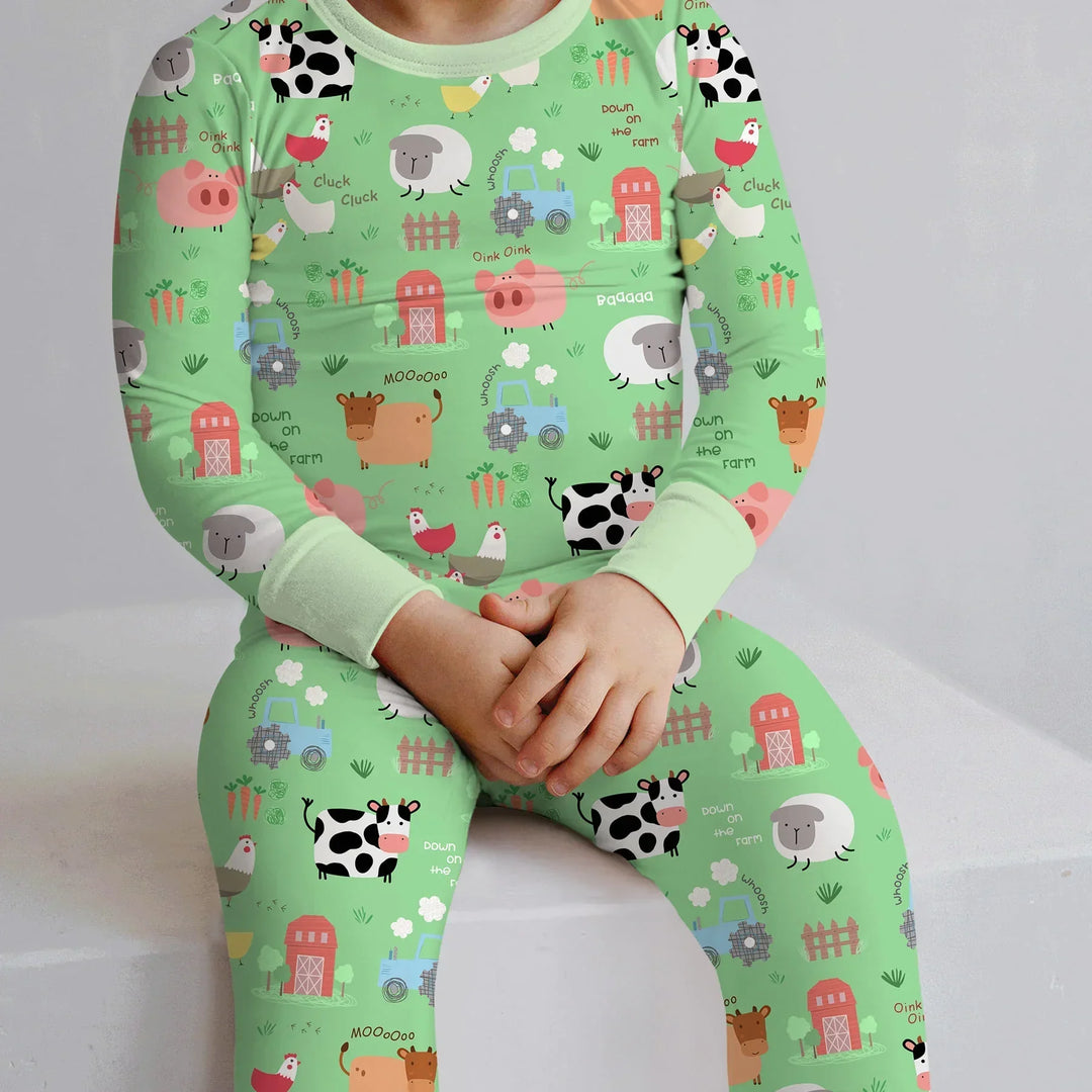 Farm Yard Two Piece Long Sleeve Pajama Set