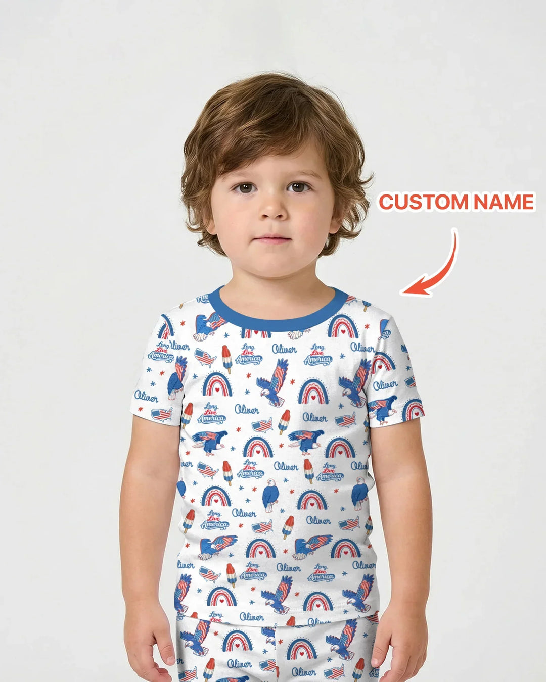 Zweiteiliges Pyjama-Set mit kurzen Ärmeln und Shorts im Sommer-Design