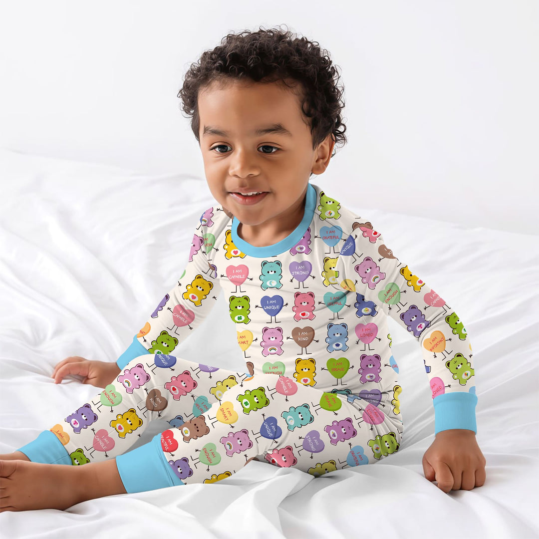 Rainbow Bears Affirmation Two Piece Long Sleeve Pajama Set