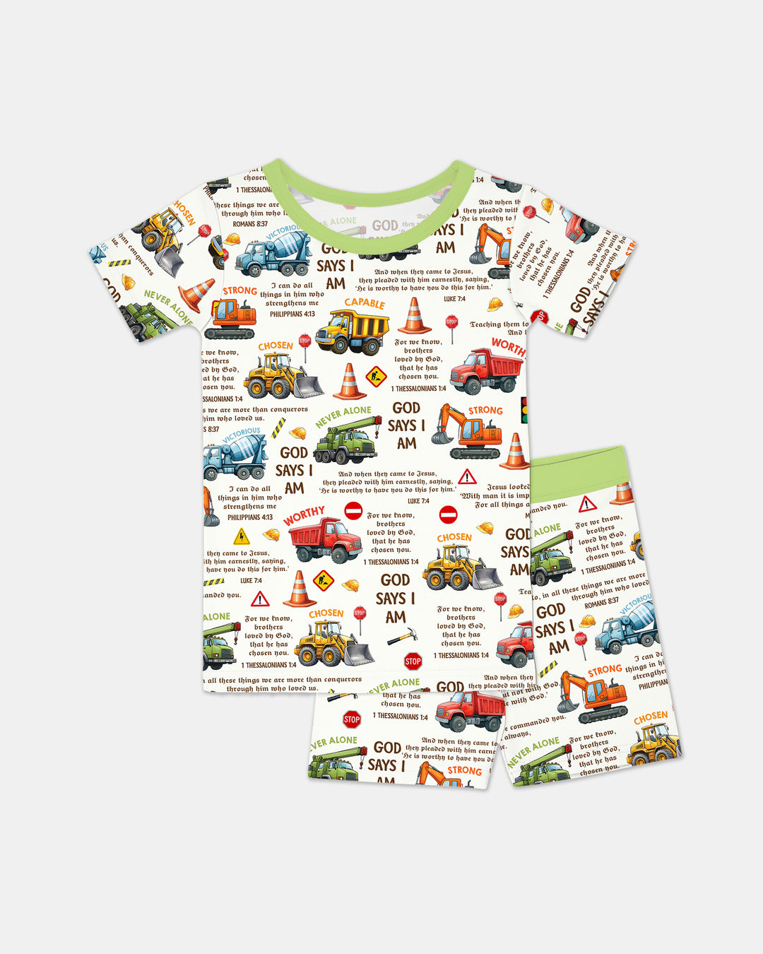 Template Zweiteiliges Pyjama-Set mit kurzen Ärmeln und Shorts