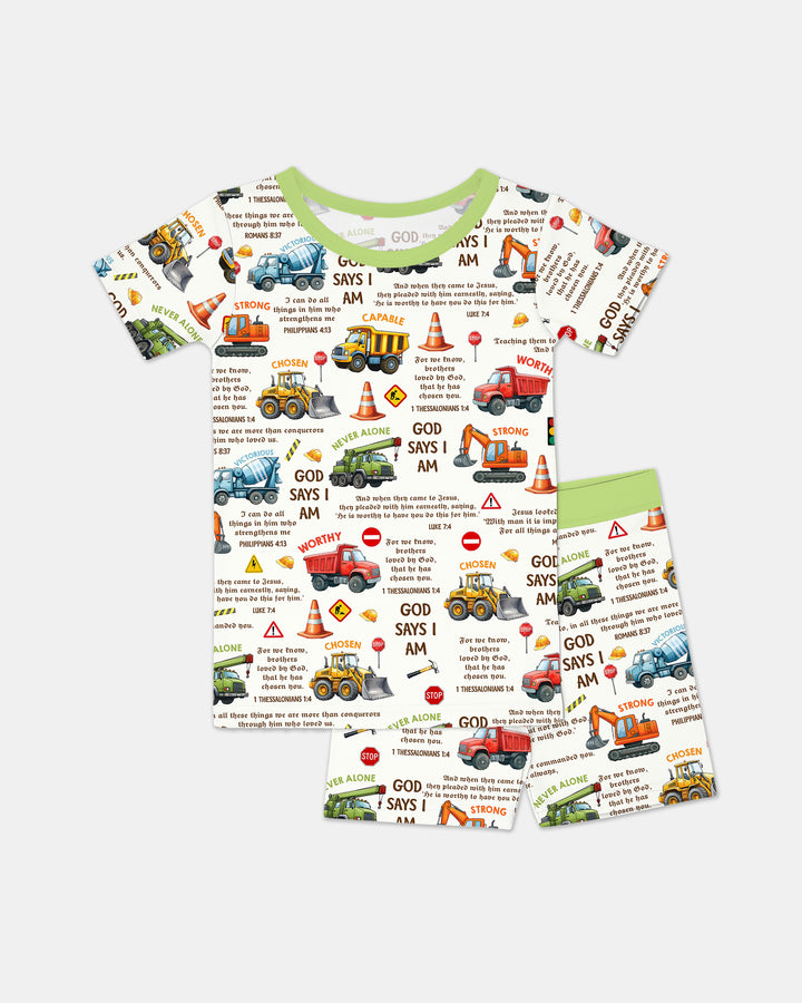 Template Zweiteiliges Pyjama-Set mit kurzen Ärmeln und Shorts