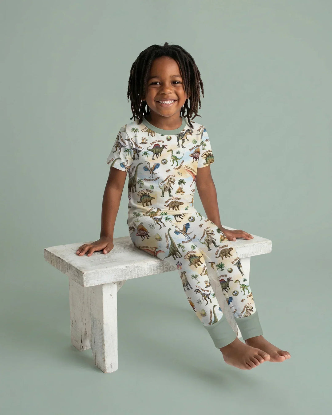 Dino Discovery Bamboo Two Piece Short Sleeve Pajama Set