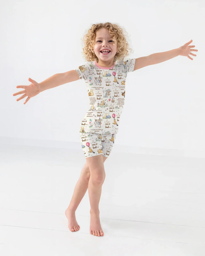 Child of God Whimsy Woodland Two Piece Short Sleeve Shorts Pajama Set
