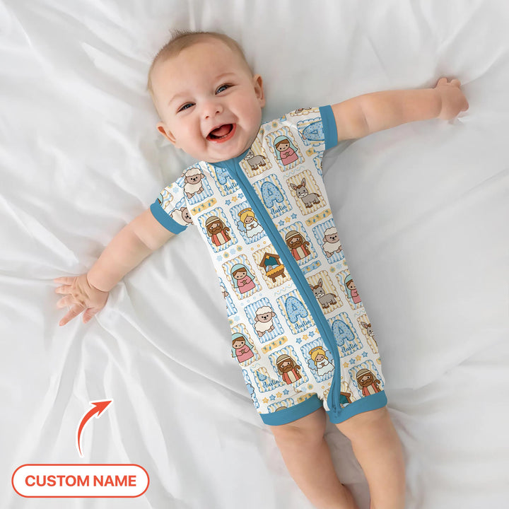 Custom Name Christmas Nativity Shorty Zippy