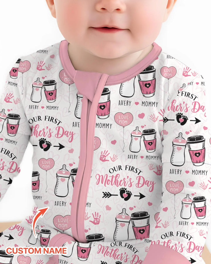 Custom Name First Mother's Day Drink Bamboo Convertible Zippy