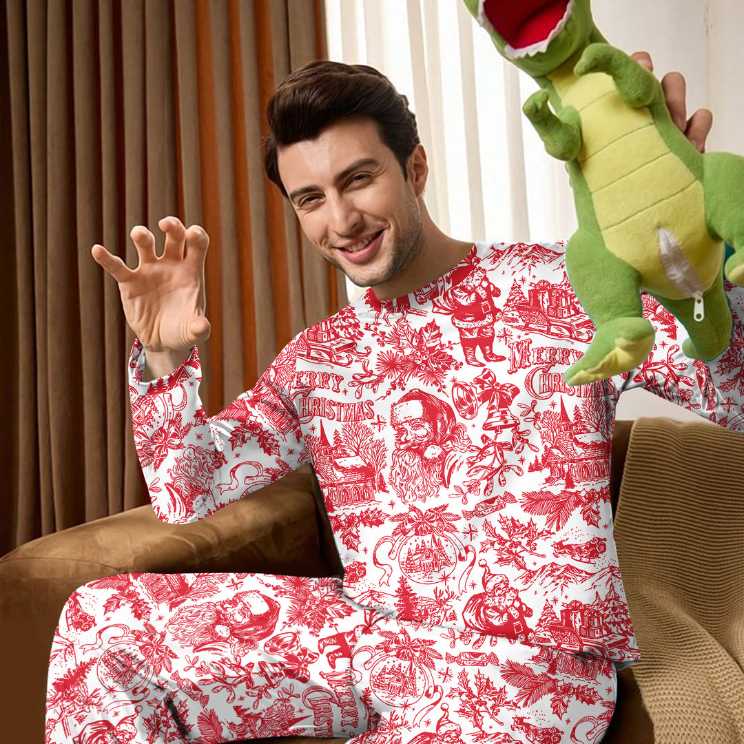 Family Christmas Chinoiserie Pajama Custom Men's Pajama Set