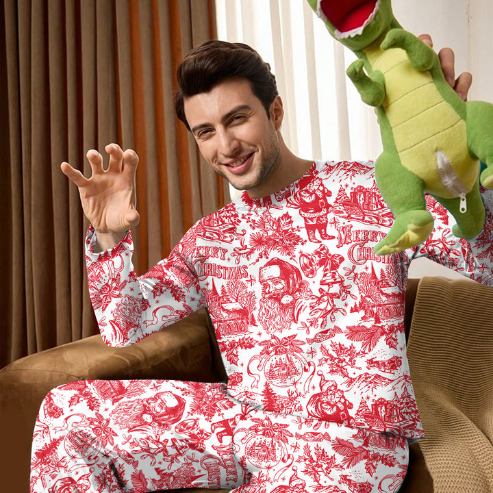 Family Christmas Chinoiserie Pajama Custom Men's Pajama Set