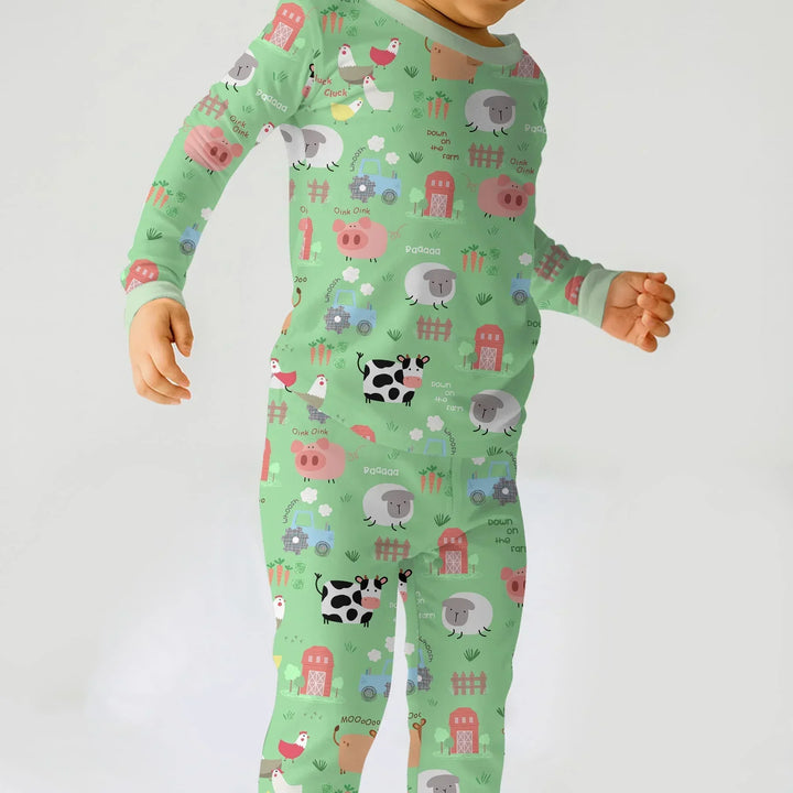 Farm Yard Two Piece Long Sleeve Pajama Set