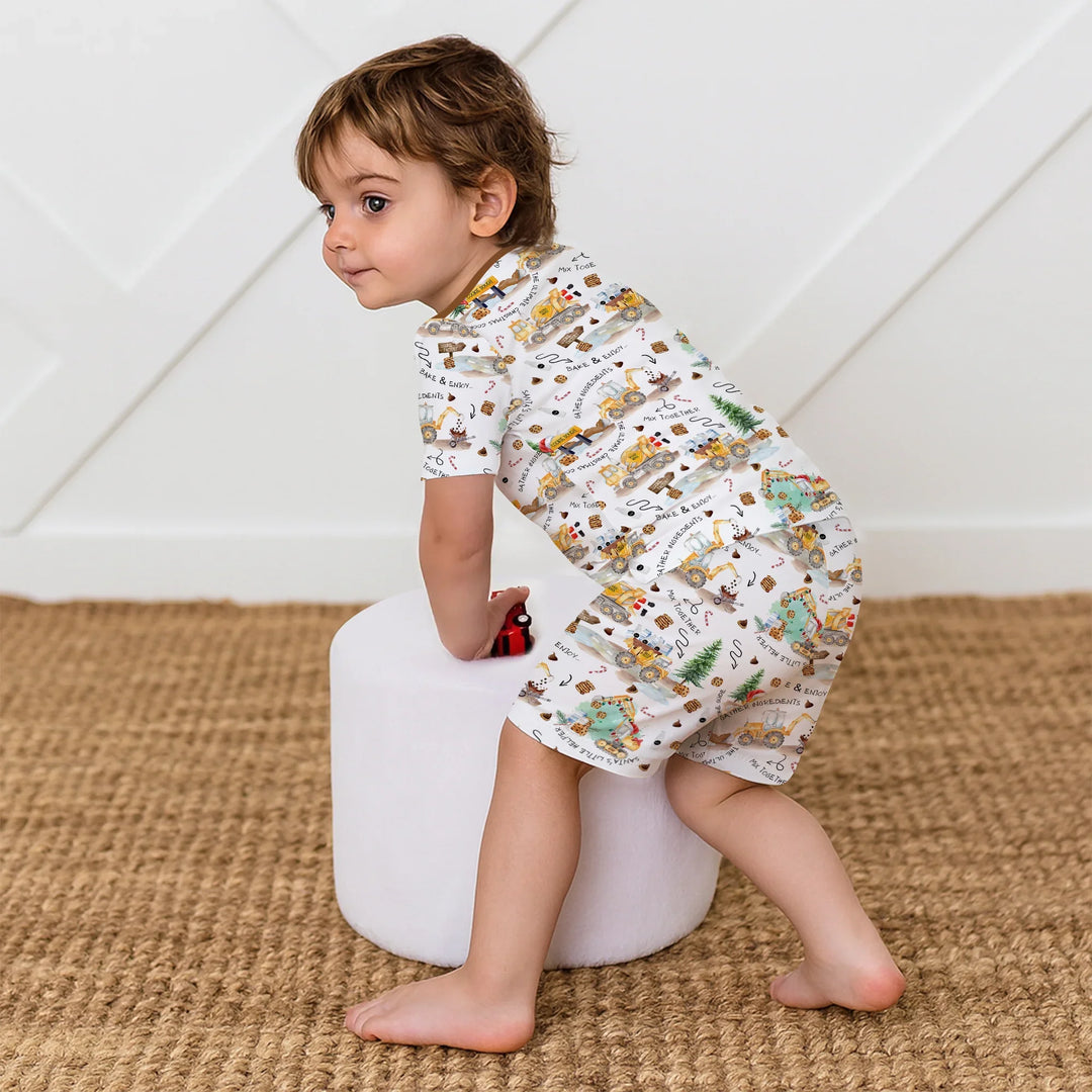 Template Zweiteiliges Pyjama-Set mit kurzen Ärmeln und Shorts