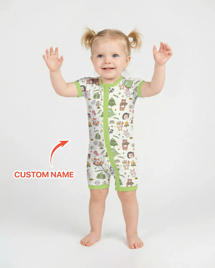 Custom Name Little Camp Buddies Bamboo Shorty Zippy