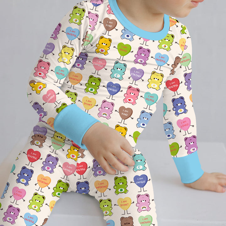Rainbow Bears Affirmation Two Piece Long Sleeve Pajama Set