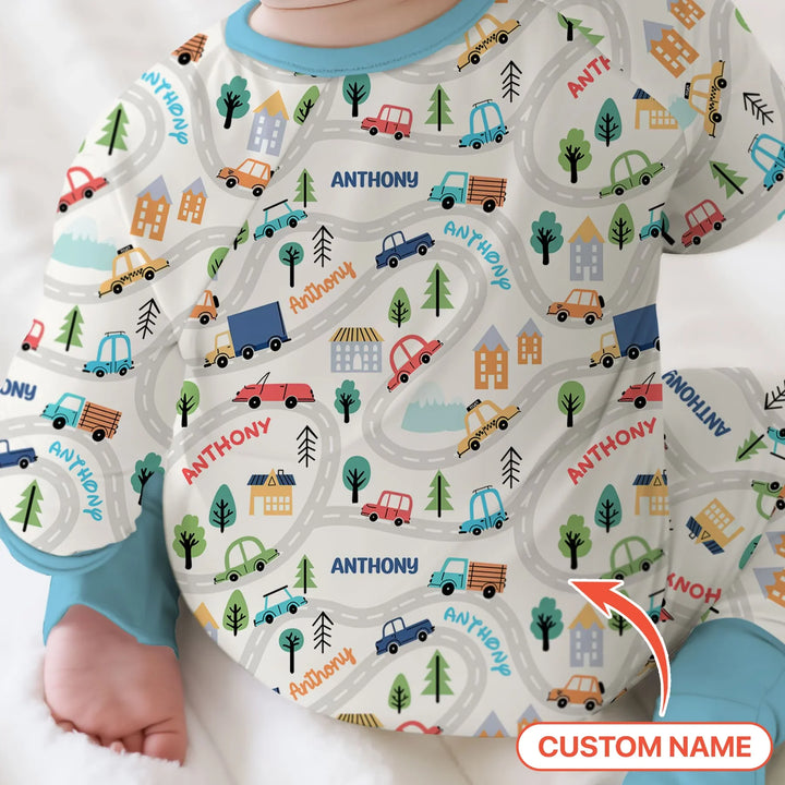 Custom Name Road Map Convertible Zippy