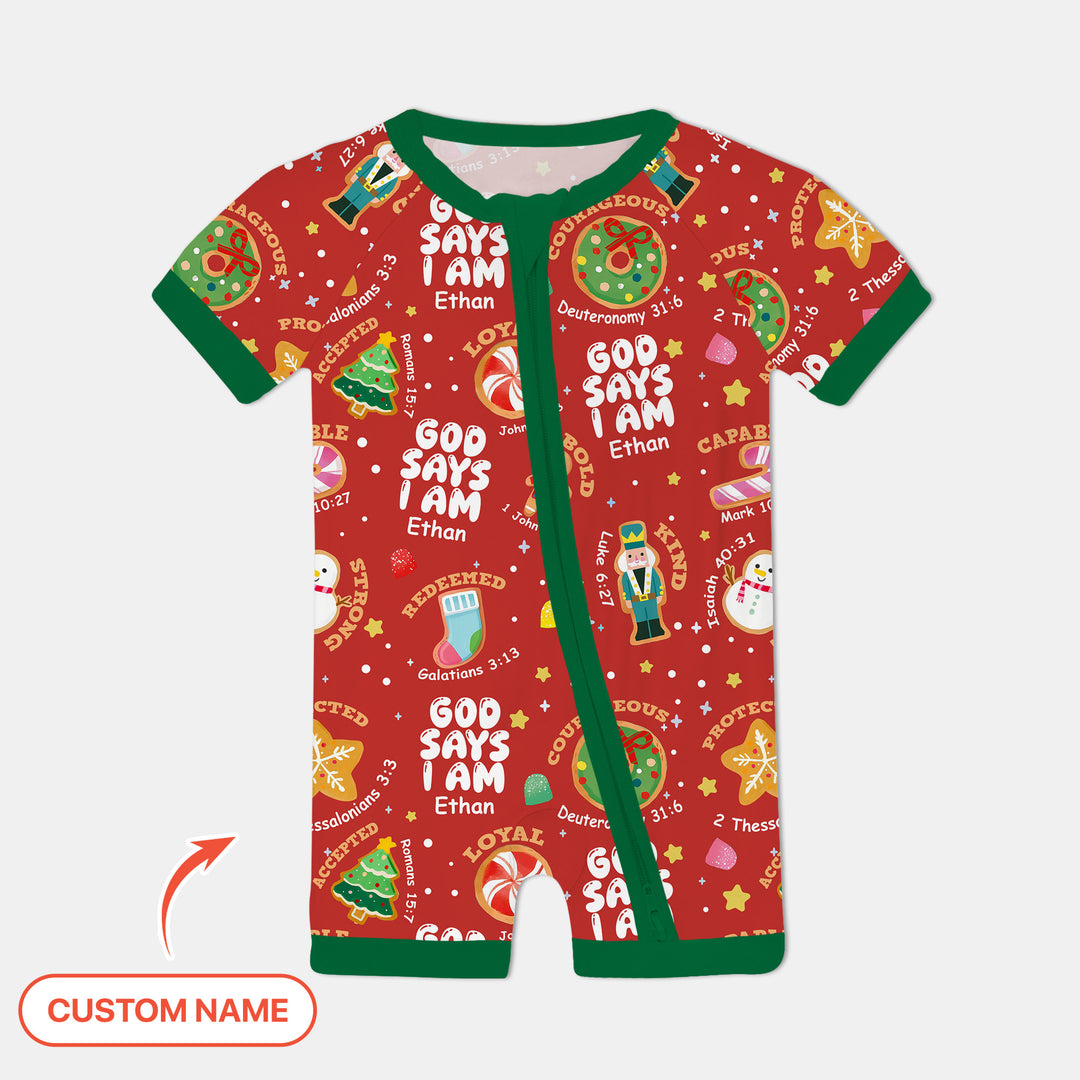 Merry Christmas God Says I Am Custom Name Shorty Zippy