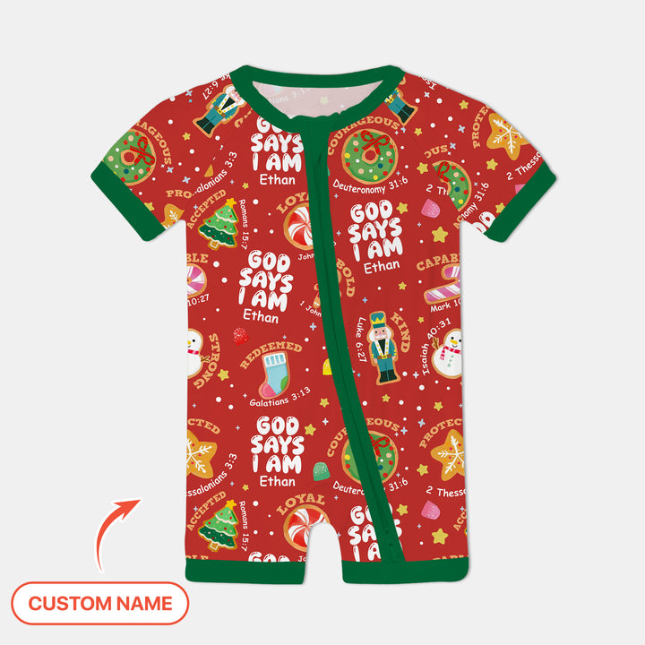 Merry Christmas God Says I Am Custom Name Shorty Zippy