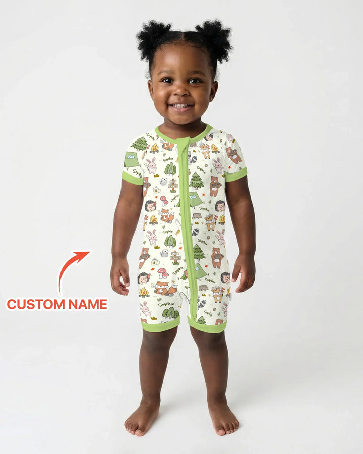 Custom Name Little Camp Buddies Bamboo Shorty Zippy