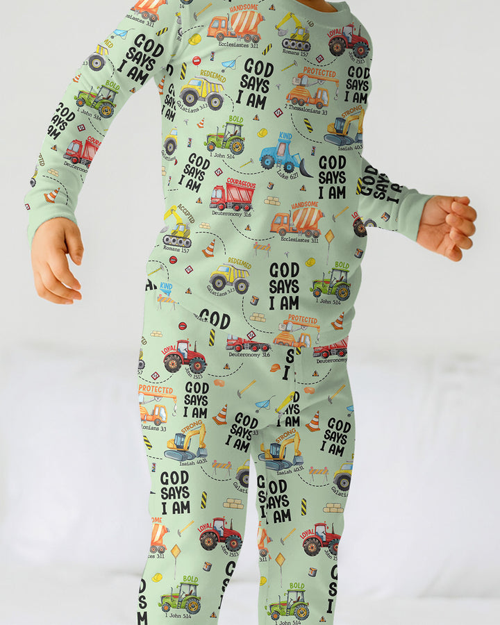 God Says I Am Boy Two Piece Long Sleeve Pajama Set