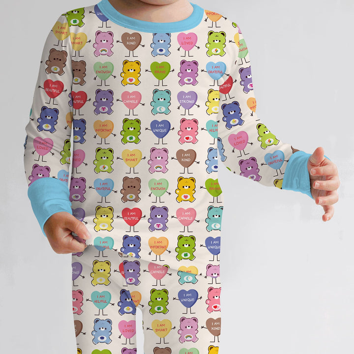 Rainbow Bears Affirmation Two Piece Long Sleeve Pajama Set