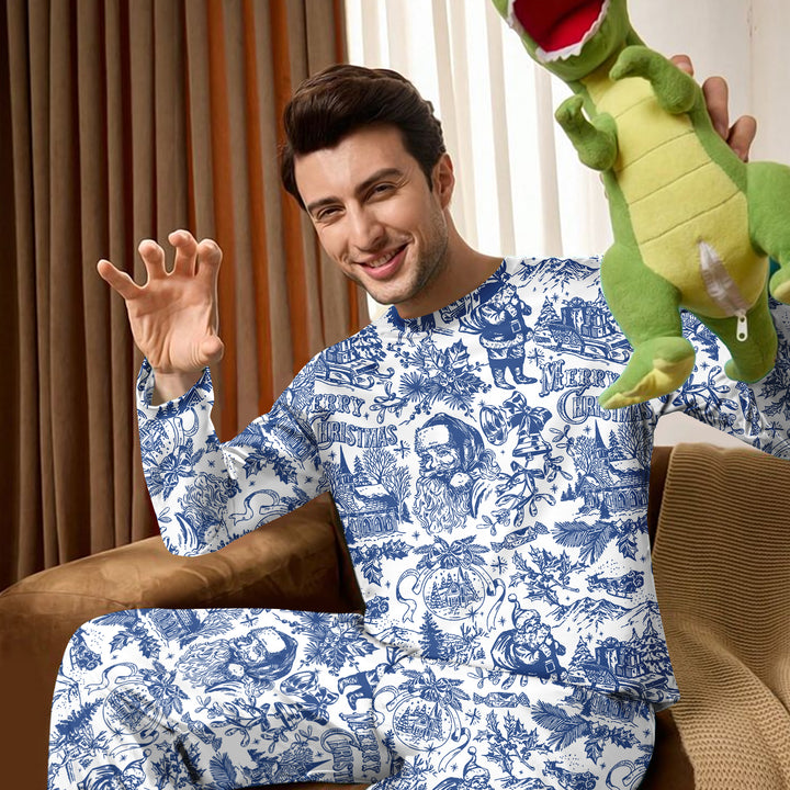 Family Christmas Chinoiserie Pajama Custom Men's Pajama Set